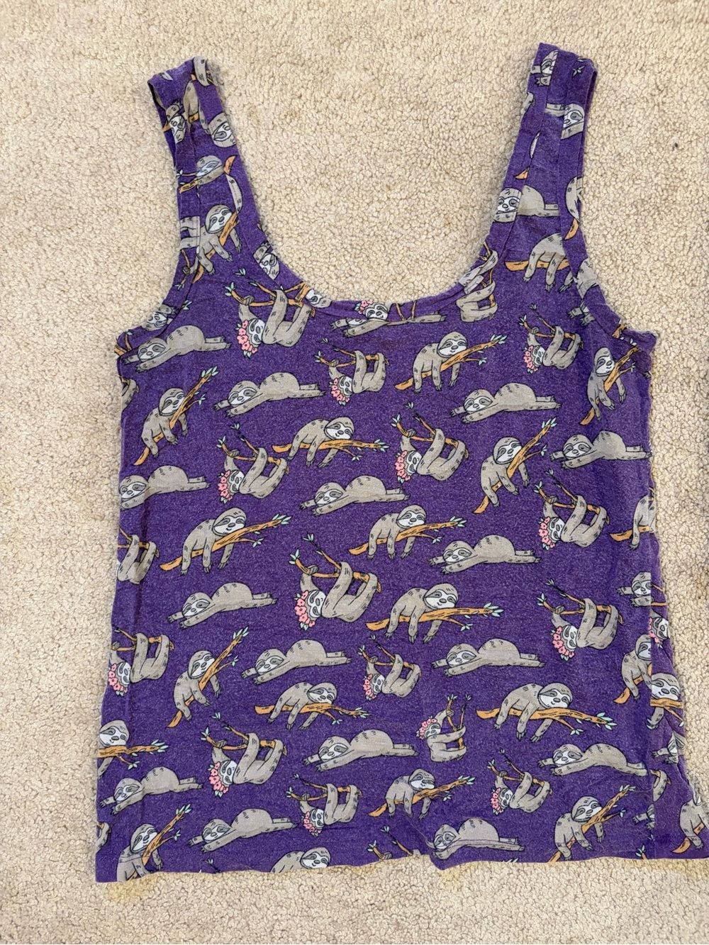 MeUndies Peace, Love, and Sloth Tank Top